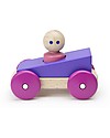 Tegu Magnetic Wooden Racer, Purple - Safe and Funny! Wooden Toy Cars, Trains & Trucks
