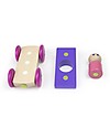 Tegu Magnetic Wooden Racer, Purple - Safe and Funny! Wooden Toy Cars, Trains & Trucks