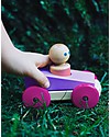 Tegu Magnetic Wooden Racer, Purple - Safe and Funny! Wooden Toy Cars, Trains & Trucks