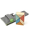 Tegu Prism Pocket Pouch in Sunset, 6 Magnetic Wooden Blocks - Eco-Friendly Wooden Blocks and Construction Sets