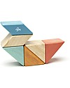 Tegu Prism Pocket Pouch in Sunset, 6 Magnetic Wooden Blocks - Eco-Friendly Wooden Blocks and Construction Sets