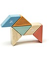 Tegu Prism Pocket Pouch in Sunset, 6 Magnetic Wooden Blocks - Eco-Friendly Wooden Blocks and Construction Sets