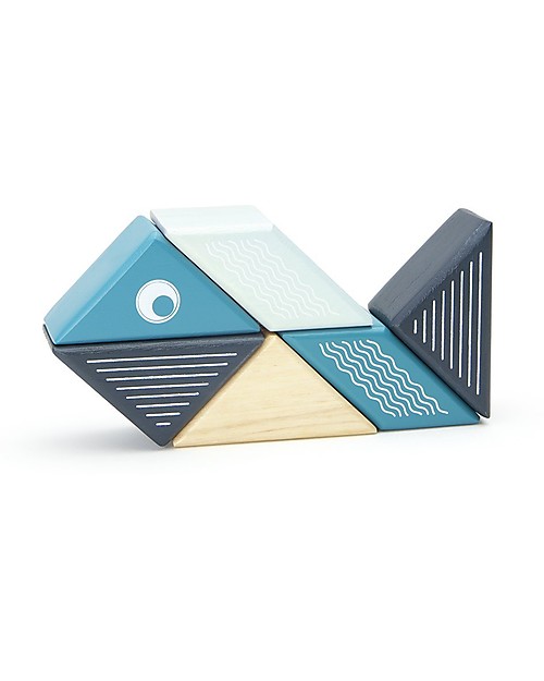 Tegu Whale Travel Pal, Magnetic Wooden Blocks - Eco-Friendly and Safe! Wooden Animals