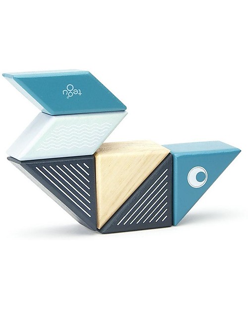 Tegu Whale Travel Pal, Magnetic Wooden Blocks - Eco-Friendly and Safe! Wooden Animals