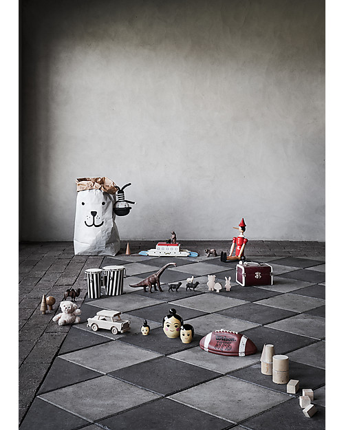 Tellkiddo Toys Bag, Black Bear - Recycled Paper Toy Storage Boxes