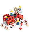 Tender Leaf Fire Truck with Wooden Minifigures - From 3 Years Wooden Toy Cars, Trains & Trucks
