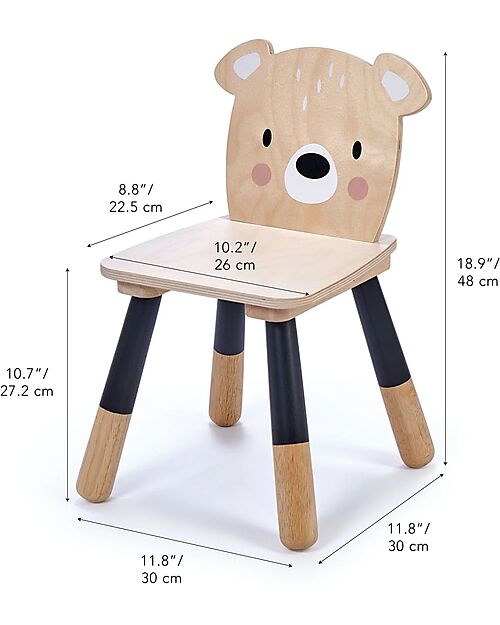 Tender Leaf Forest Bear Chair - Natural - 48x30cm Chairs