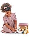 Tender Leaf Stable Set with Two Horses - Wood - Sustainable Toy Wooden Animals
