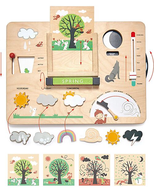 Tender Leaf Weather Station - Stimulates the Imagination - 100% Sustainable Wooden Toy Pretend Play