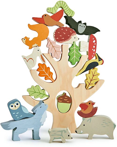 Tender Leaf Wooden Balancing Game - Balance Leaves and Animals on the Tree! Wooden Stacking Toys