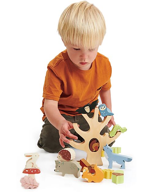 Tender Leaf Wooden Balancing Game - Balance Leaves and Animals on the Tree! Wooden Stacking Toys