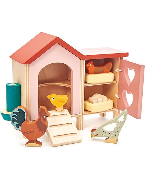 Tender Leaf Wooden Chicken Coop Set - Sustainable Toy Wooden Animals