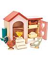 Tender Leaf Wooden Chicken Coop Set - Sustainable Toy Wooden Animals
