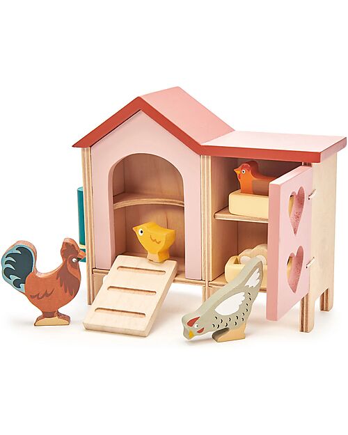 Tender Leaf Wooden Chicken Coop Set - Sustainable Toy Wooden Animals