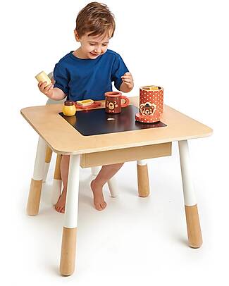 Tender Leaf Wooden Table with Hidden Compartment - 100% Sustainable - 56x56cm Tables And Chairs