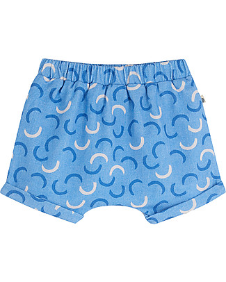 The Bonnie Mob Bloomer Shorts Splash - Blue Denim Waves - Organic Cotton Terry Shorts