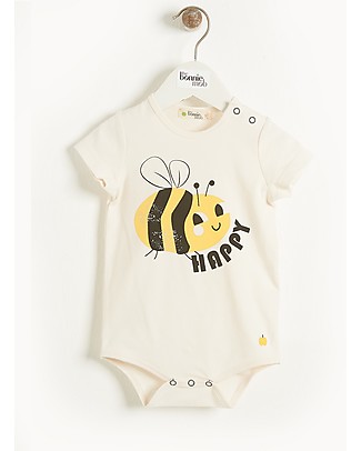 The Bonnie Mob Bodysuit Cabo - Bee Happy - Organic cotton Short Sleeves Bodies