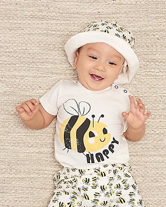 The Bonnie Mob Bodysuit Cabo - Bee Happy - Organic cotton Short Sleeves Bodies
