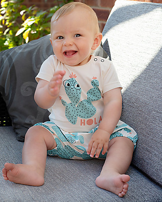 The Bonnie Mob Bodysuit Pasadena - Hola - Elasticated Organic cotton Short Sleeves Bodies