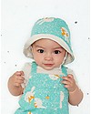 The Bonnie Mob Bowen Reversible Sun Hat, Aqua Bunny - Organic Cotton Sunhats