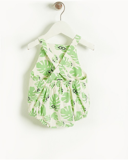 The Bonnie Mob Bubble Romper Bahama - Leaf - Organic cotton Short Rompers