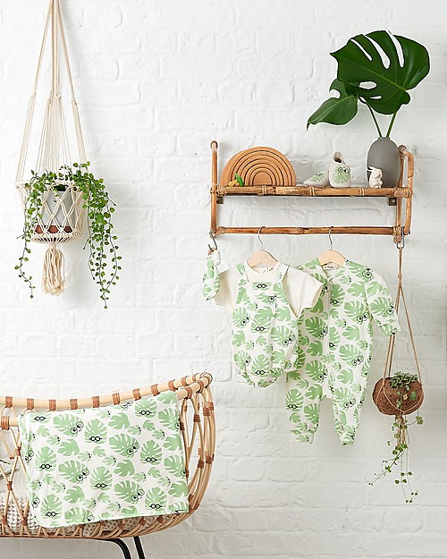 The Bonnie Mob Bubble Romper Bahama - Leaf - Organic cotton Short Rompers