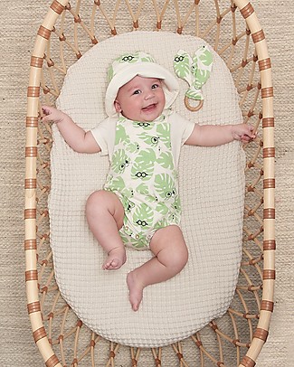 The Bonnie Mob Bubble Romper Bahama - Leaf - Organic cotton Short Rompers