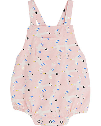 The Bonnie Mob Bubble Romper Laze - Free Bird - Elasticated Organic Cotton Short Rompers