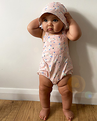 The Bonnie Mob Bubble Romper Laze - Free Bird - Elasticated Organic Cotton Short Rompers