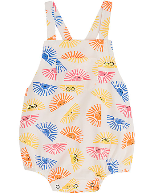The Bonnie Mob Bubble Romper Laze - Sunshine - Elasticated Organic Cotton Short Rompers