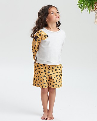 The Bonnie Mob Comfy Shorts Miami - Mustard Leopard (2-5 years old) - 100% organic cotton Shorts
