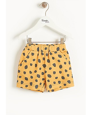 The Bonnie Mob Comfy Shorts Miami - Mustard Leopard (6-18 months) - 100% organic cotton Shorts