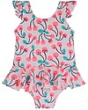 The Bonnie Mob Frill Kid Swimsuit Seaside - Cherries - Recycled Fabric Swimsuits