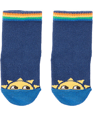 The Bonnie Mob Kelly Sunshine Short Socks, Navy (2-4 years) - Cotton Socks