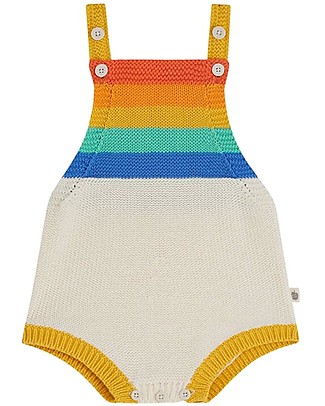 The Bonnie Mob Knitted Baby Romper Gite - Rainbow - 100% Organic Cotton Short Rompers