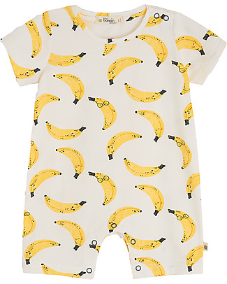 The Bonnie Mob Shorty Playsuit Lagoon - Banana - Elasticated Organic cotton Short Rompers