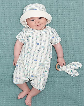 The Bonnie Mob Shorty Playsuit San José - Blue - Organic cotton Short Rompers