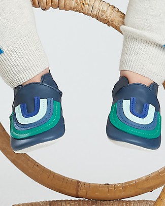 The Bonnie Mob Soft Sole Shoe Limited Edition - Rainbow Navy Bobux Soft Sole