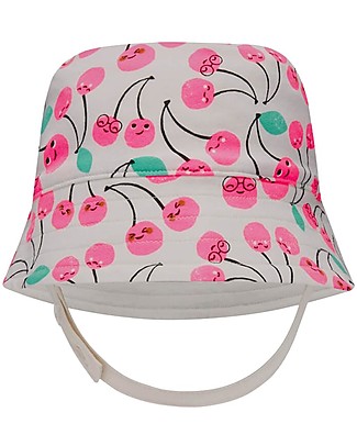 The Bonnie Mob Sunhat Kid Parklife - Cherries - Elasticated Organic Cotton Sunhats