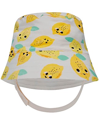 The Bonnie Mob Sunhat Kid Parklife - Lemons - Elasticated Organic Cotton Sunhats