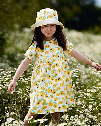 The Bonnie Mob Sunhat Kid Parklife - Lemons - Elasticated Organic Cotton Sunhats