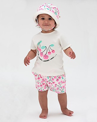 The Bonnie Mob Sunhat Parklife - Cherries - Elasticated Organic Cotton Sunhats