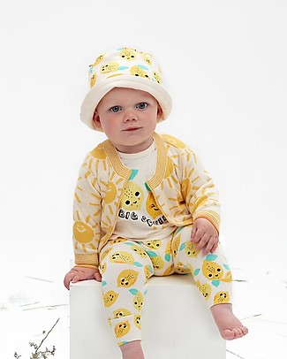 The Bonnie Mob Sunhat Parklife - Lemons - Elasticated Organic Cotton Sunhats