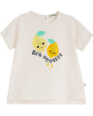 The Bonnie Mob T-shirt Kid Plaza - Lemons - Elasticated Organic Cotton T-shirts