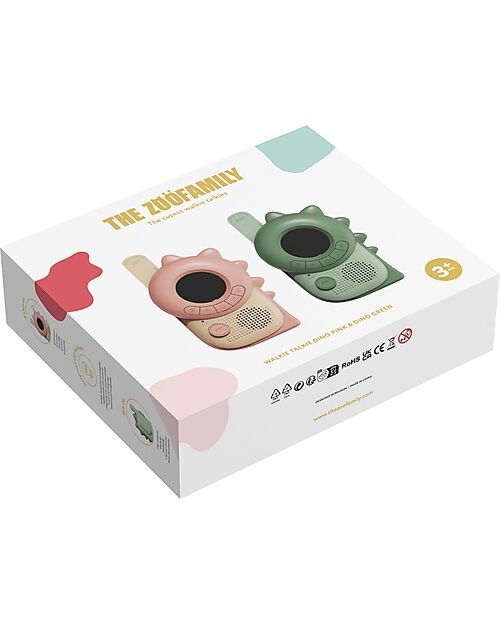 The Zoofamily Zoo Walkie Talkie - Dino Green + Dino Pink - from 3 Years Cameras