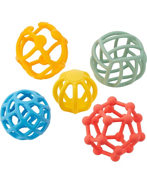 tickit 5 Flexible Sensory Balls - Food-Grade Silicone - Stimulates Creativity Teethers