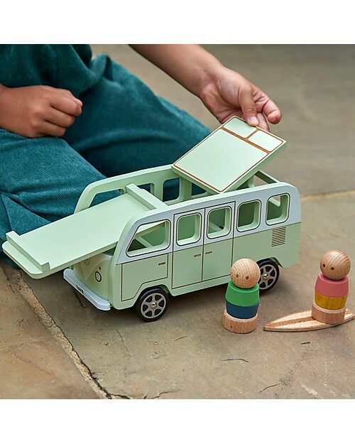 tickit Adventure Camper - Natural and Light Green - Wood - from 3 Years Wooden Toy Cars, Trains & Trucks