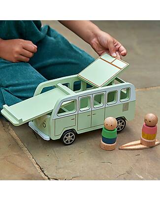 tickit Adventure Camper - Natural and Light Green - Wood - from 3 Years Wooden Toy Cars, Trains & Trucks