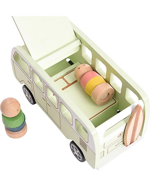 tickit Adventure Camper - Natural and Light Green - Wood - from 3 Years Wooden Toy Cars, Trains & Trucks