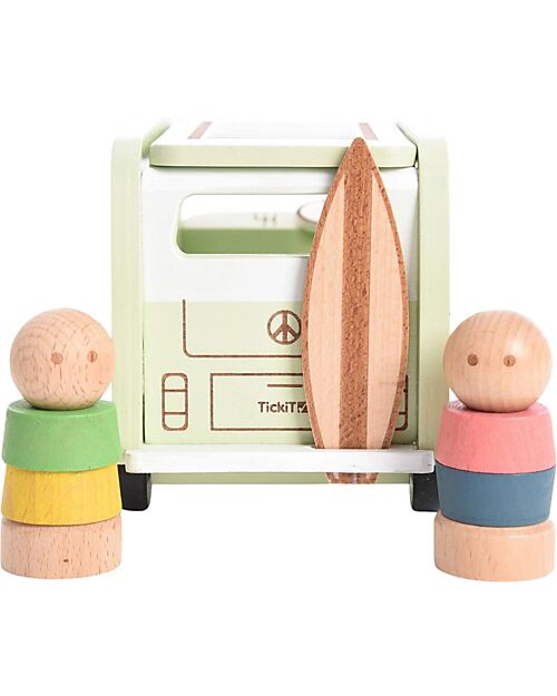 tickit Adventure Camper - Natural and Light Green - Wood - from 3 Years Wooden Toy Cars, Trains & Trucks